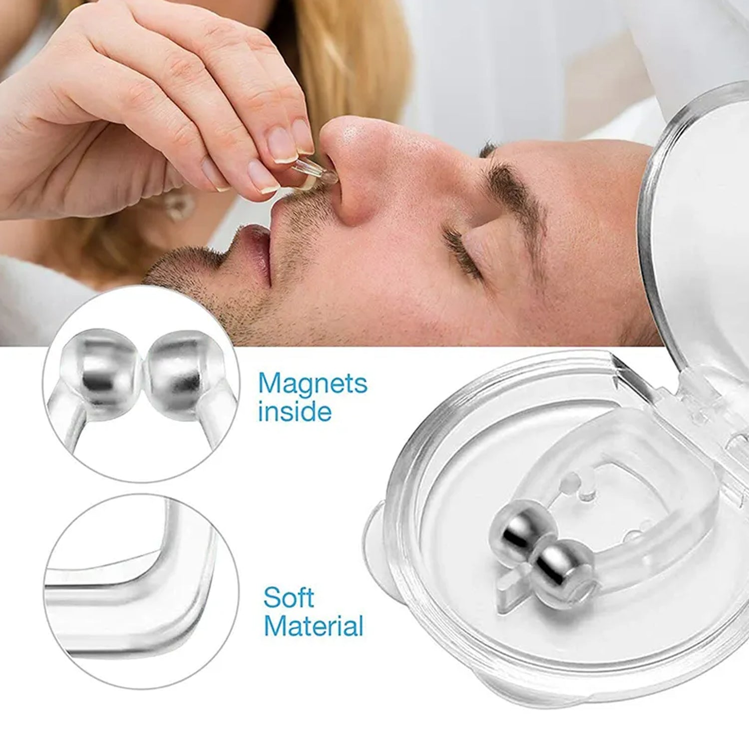 Anti-Snore Nose Clip for Heavy Snorers (Silicone, 1 Pc)