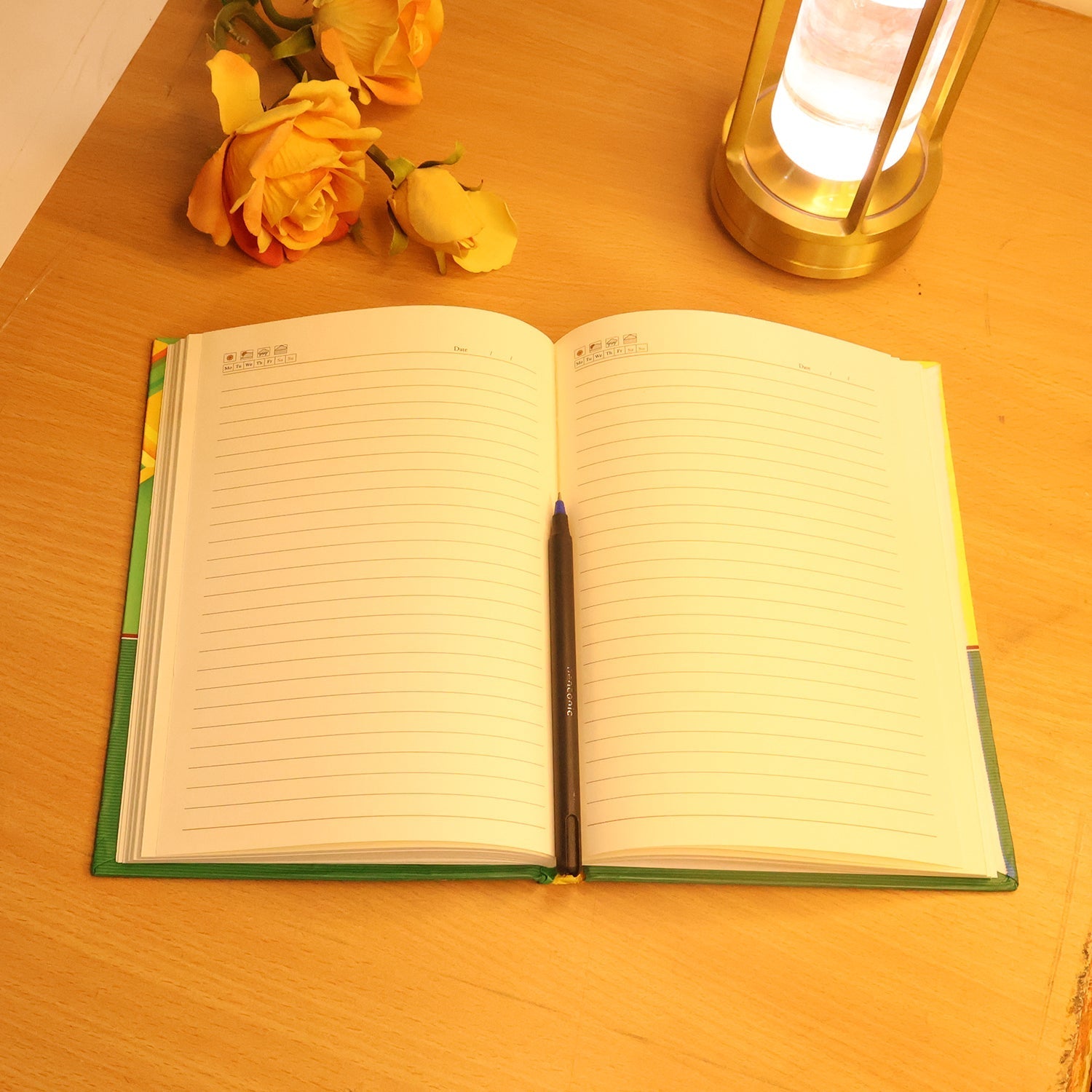 Hardcover Date Planner Notebook with Ruled Pages