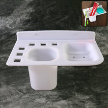 3in1 Wall Mounted Multi-Compartment Toothbrush & Soap Holder with Cup (1 Pc)